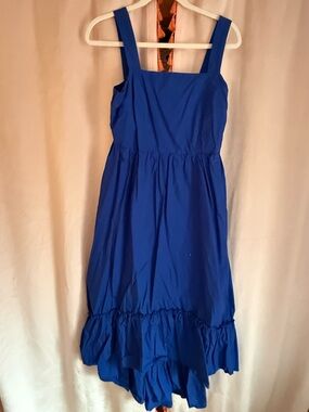 Women Blue Ruffle Hem Sundress